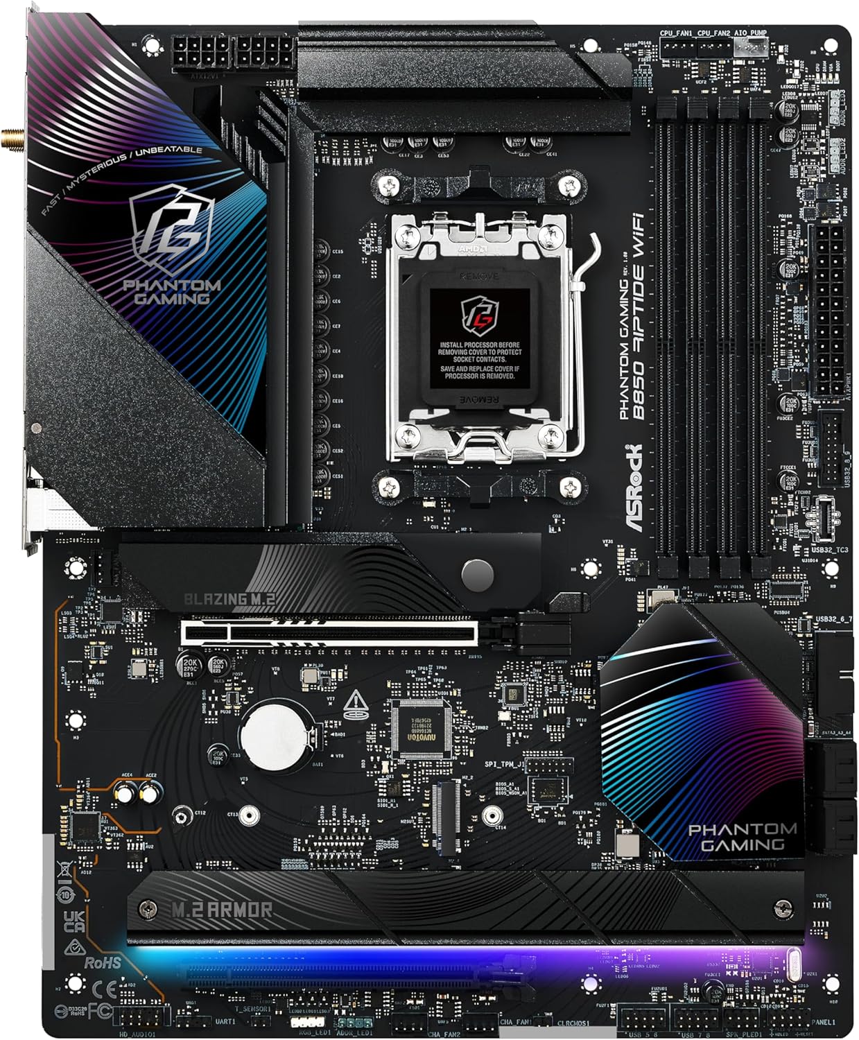 Материнская плата ASRock Phantom Gaming B850 Riptide WiFi (AMD Socket AM5 Ryzen 9000) Материнская плата ASRock Phantom Gaming B850 Riptide WiFi (AMD Socket AM5 Ryzen 9000)