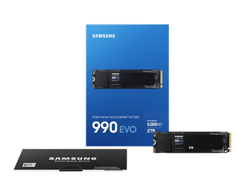 Твердотельный накопитель Samsung 990 EVO NVMe M.2 SSD 2TB, PCIe Gen 4x4 (MZ-V9E2T0B) Твердотельный накопитель Samsung 990 EVO NVMe M.2 SSD 2TB, PCIe Gen 4x4 (MZ-V9E2T0B)