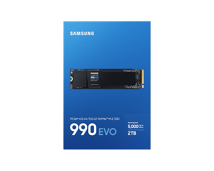 Твердотельный накопитель Samsung 990 EVO NVMe M.2 SSD 2TB, PCIe Gen 4x4 (MZ-V9E2T0B) Твердотельный накопитель Samsung 990 EVO NVMe M.2 SSD 2TB, PCIe Gen 4x4 (MZ-V9E2T0B)
