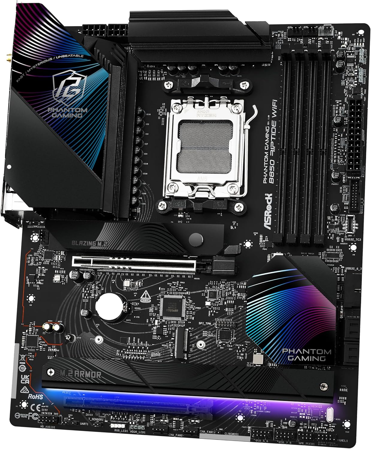 Материнская плата ASRock Phantom Gaming B850 Riptide WiFi (AMD Socket AM5 Ryzen 9000) Материнская плата ASRock Phantom Gaming B850 Riptide WiFi (AMD Socket AM5 Ryzen 9000)