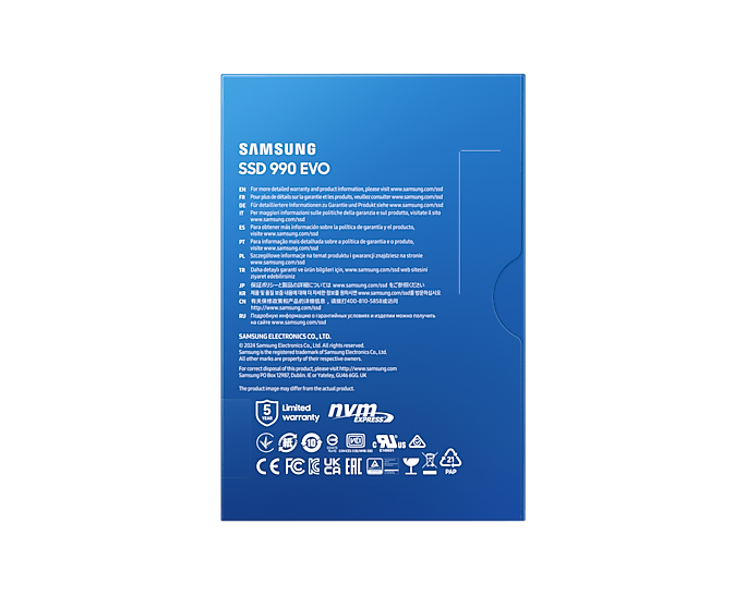 Твердотельный накопитель Samsung 990 EVO NVMe M.2 SSD 2TB, PCIe Gen 4x4 (MZ-V9E2T0B) Твердотельный накопитель Samsung 990 EVO NVMe M.2 SSD 2TB, PCIe Gen 4x4 (MZ-V9E2T0B)