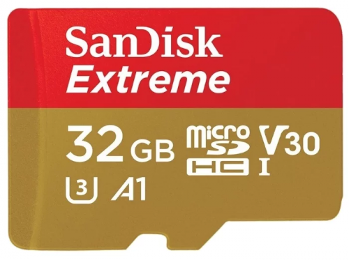Карта памяти SanDisk Extreme microSDHC Class 10 UHS Class 3 V30 A1 100MB/s 32GB + SD adapter