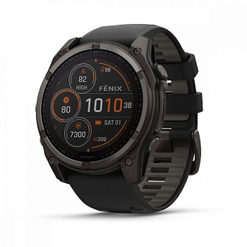 Умные часы Garmin Fenix 8 51мм Solar Sapphire Titanium Carbon Gray (010-02907-11)