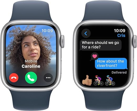 Часы Apple Watch Series 9 41mm M/L Aluminium Case Silver with Sport Band Storm Blue MR913