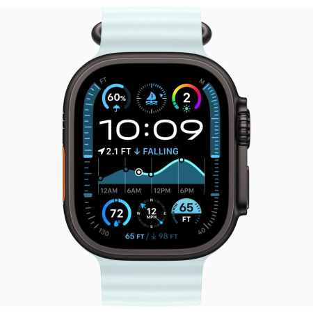 Часы Apple Watch Ultra 2 49mm Black Titanium Case with Black with Ice Blue Ocean Band