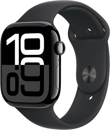 Часы Apple Watch Series 10 46mm Jet Black Aluminium Case with Black Sport Band M/L (MWWQ3)