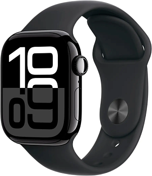Часы Apple Watch Series 10 42mm Jet Black Aluminium Case with Black Sport Band S/M (MWWE3)
