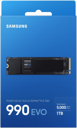 Твердотельный накопитель Samsung 990 EVO NVMe M.2 SSD 1TB, PCIe Gen 4x4 (MZ-V9E1T0B)