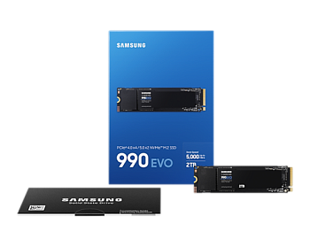 Твердотельный накопитель Samsung 990 EVO NVMe M.2 SSD 2TB, PCIe Gen 4x4 (MZ-V9E2T0B) Твердотельный накопитель Samsung 990 EVO NVMe M.2 SSD 2TB, PCIe Gen 4x4 (MZ-V9E2T0B)