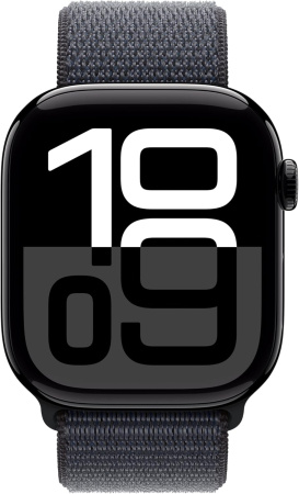 Часы Apple Watch Series 10 46mm Jet Black Aluminium Case with Ink Sport Loop (MWWR3)