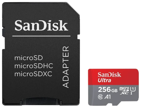 Карта памяти SanDisk Ultra microSDXC Class 10 UHS Class 1 A1 100MB/s 256GB + SD adapter