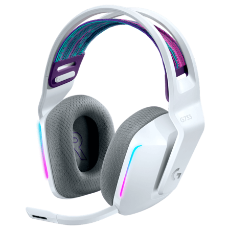 Беспроводные наушники Logitech G733 Lightspeed Wireless RGB Gaming Headset White (981-000885)