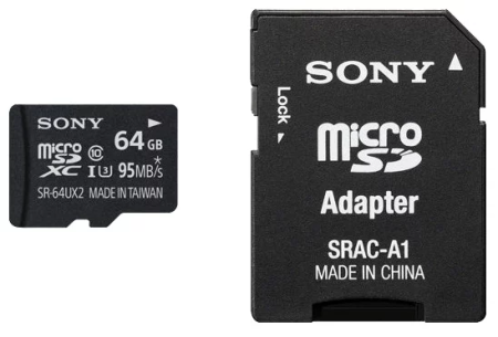 Карта памяти Sony microSDXC, Class 10 64Gb + adapter