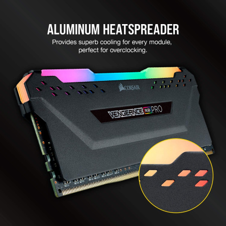 Оперативная память Corsair Vengeance RGB PRO 16 ГБ (8 ГБ x 2) DDR4 3200 МГц CL16 (CMW16GX4M2C3200C16)