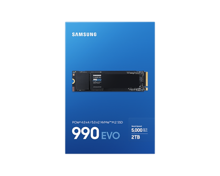 Твердотельный накопитель Samsung 990 EVO NVMe M.2 SSD 2TB, PCIe Gen 4x4 (MZ-V9E2T0B)