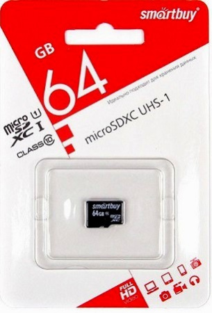 Карта памяти MicroSDXC SmartBuy class 10 UHS-I 64GB