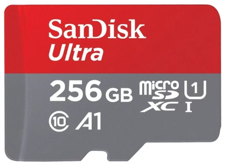 Карта памяти SanDisk Ultra microSDXC Class 10 UHS Class 1 A1 100MB/s 256GB + SD adapter