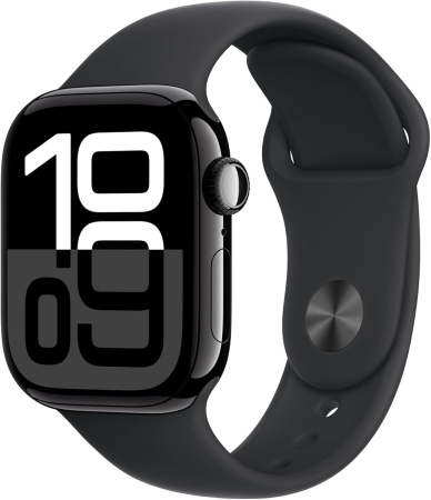 Часы Apple Watch Series 10 42mm Jet Black Aluminium Case with Black Sport Band S/M (MWWE3)