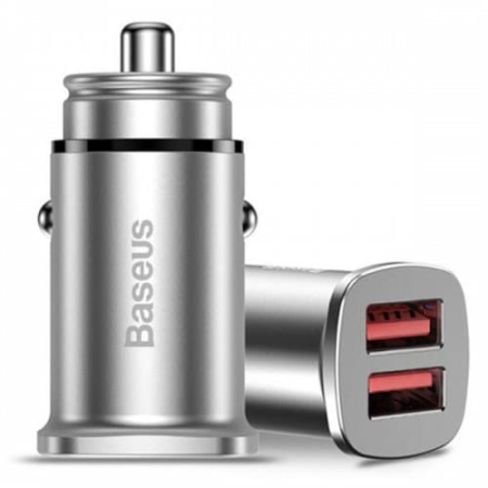 Baseus CCALL - DS01 / CCALL - DS0S 30 Вт Dual USB Quick Charge QC 4.0 Автомобильное зарядное устройство - Серебристый Двойной USB