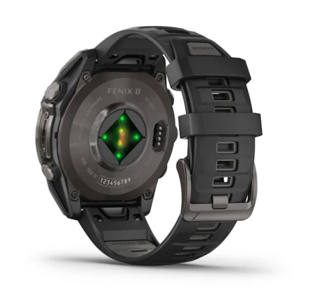 Умные часы Garmin Fenix 8 47мм AMOLED Sapphire, Carbon Gray Titanium with Black/Pebble Gray Silicone Band (010-02904-20)