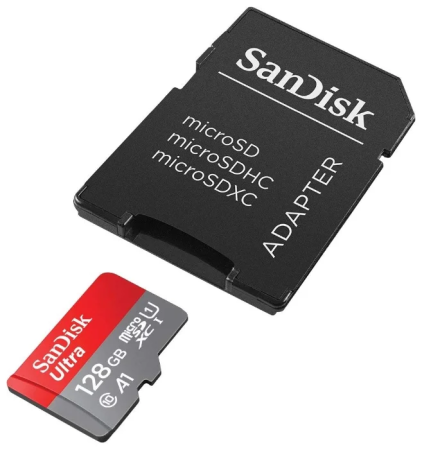 Карта памяти SanDisk Ultra microSDXC Class 10 UHS Class 1 A1 100MB/s 128GB + SD adapter