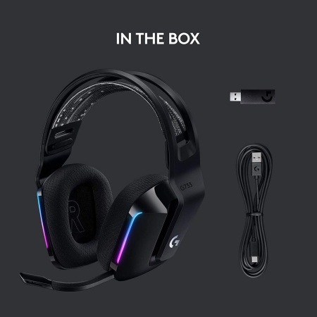 Беспроводные наушники Logitech G733 Lightspeed Wireless RGB Gaming Headset Black (981-000866)