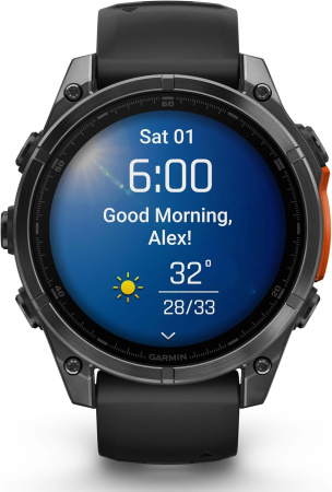 Умные часы Garmin Fenix 8 47мм AMOLED Slate Gray with Black Silicone Band (010-02904-00)