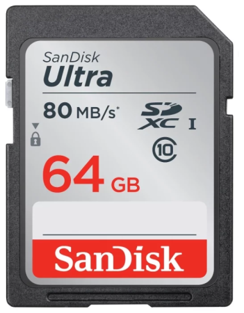 Карта памяти SanDisk Ultra SDXC Class 10 UHS-I 80MB/s 64Gb