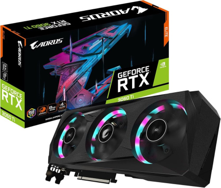 Видеокарта Gigabyte AORUS GeForce RTX 3060 Ti ELITE 8G (GV-N306TAORUS E-8GD)