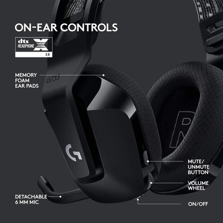 Беспроводные наушники Logitech G733 Lightspeed Wireless RGB Gaming Headset Black (981-000866)
