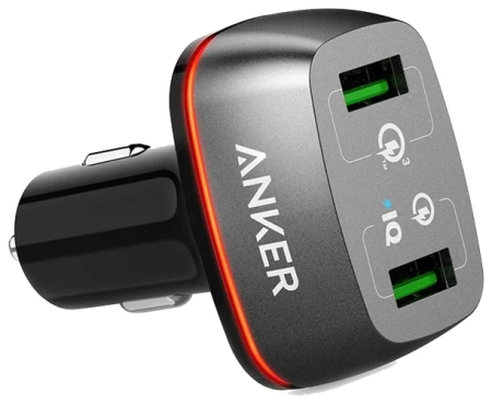 Автомобильное зарядное устройство Anker PowerDrive 2 Qiuck Charge 3.0 2 USB (Черный)