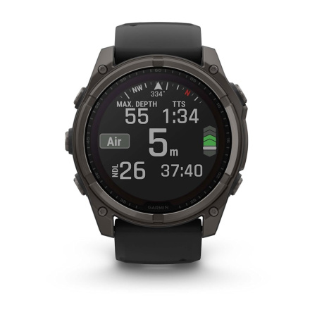 Умные часы Garmin Fenix 8 51мм Solar Sapphire Titanium Carbon Gray (010-02907-11)