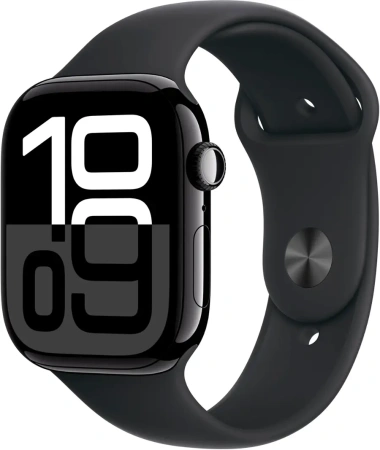 Часы Apple Watch Series 10 46mm Jet Black Aluminium Case with Black Sport Band M/L (MWWQ3)