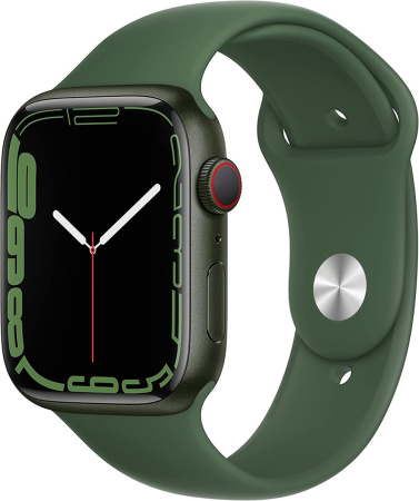 Часы Apple Watch 7 Aluminum 45 mm Cellular Case with Sport Band (Зеленый / Зеленый клевер) MKJ93