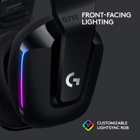 Беспроводные наушники Logitech G733 Lightspeed Wireless RGB Gaming Headset Black (981-000866)