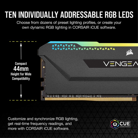 Оперативная память Corsair Vengeance RGB PRO 32GB (16GBx2) 3200MHz CL16 (CMW32GX4M2E3200C16)