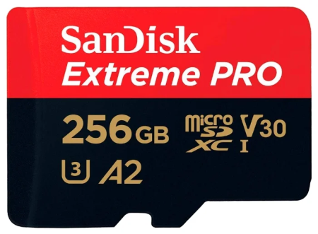 Карта памяти SanDisk Extreme Pro microSDXC Class 10 UHS Class 3 V30 A2 170MB/s 256GB + SD adapter