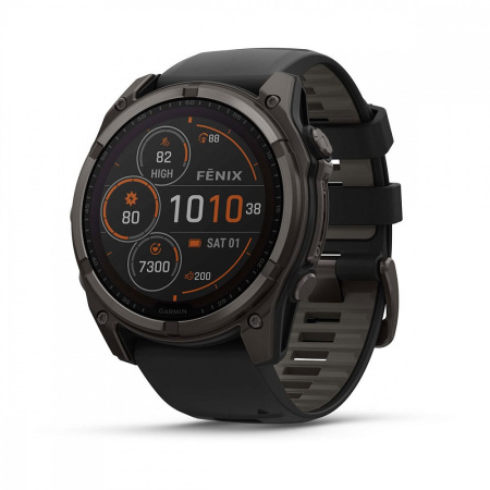 Умные часы Garmin Fenix 8 51мм Solar Sapphire Titanium Carbon Gray (010-02907-11)
